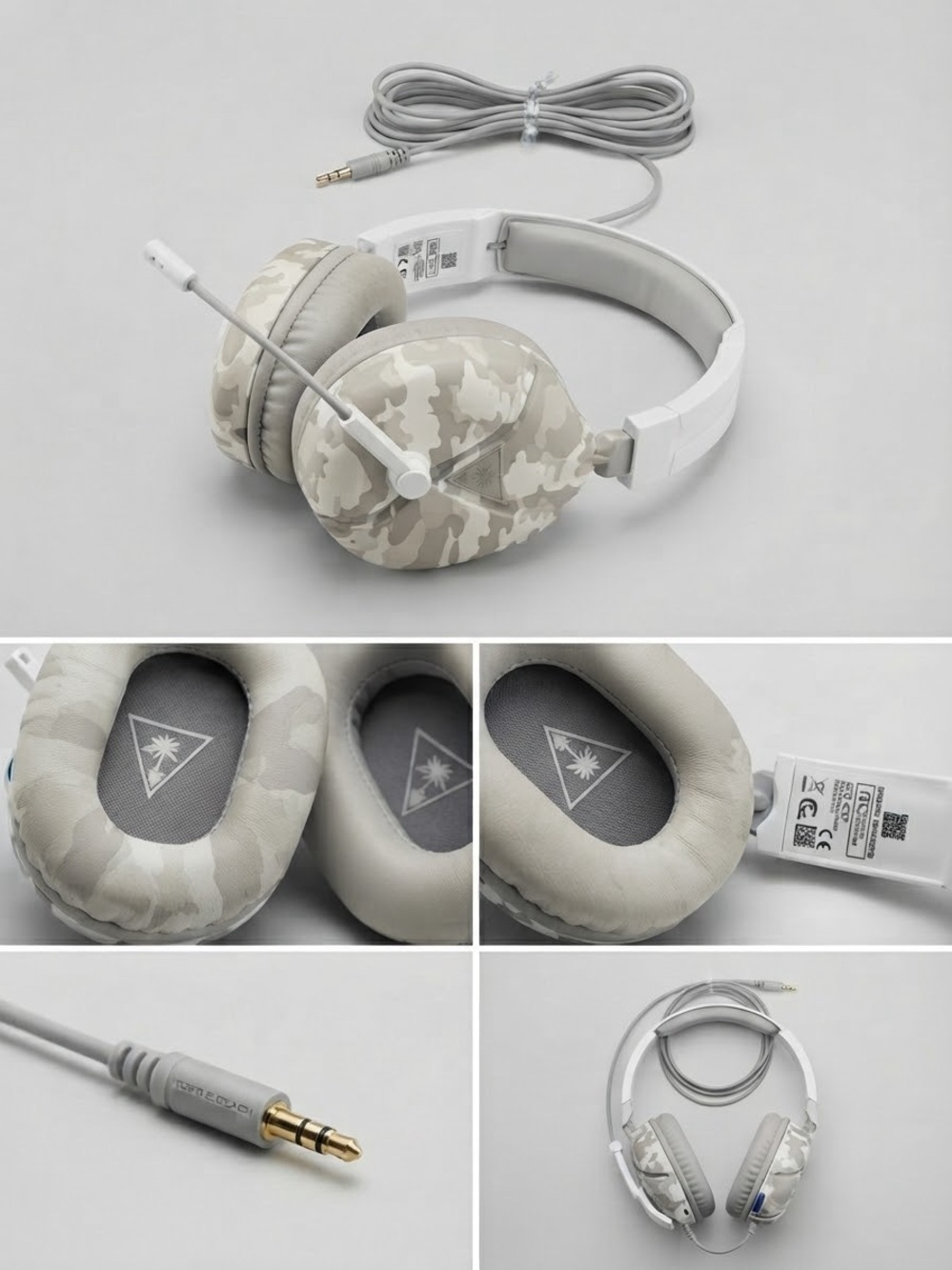 Camo Over-Ear Wired Headset - White/Cream